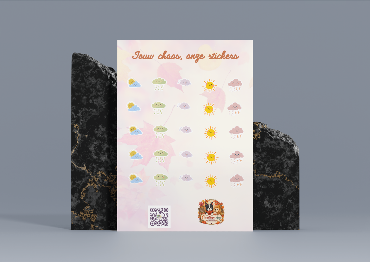 Herfst Weer Planner Vinyl Stickers | Weerstickers | A6 & A5 | Handmade | Creatieve Aap