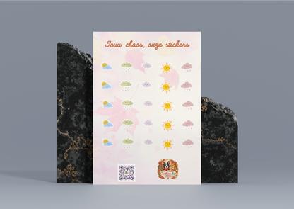 Herfst Weer Planner Vinyl Stickers | Weerstickers | A6 & A5 | Handmade | Creatieve Aap