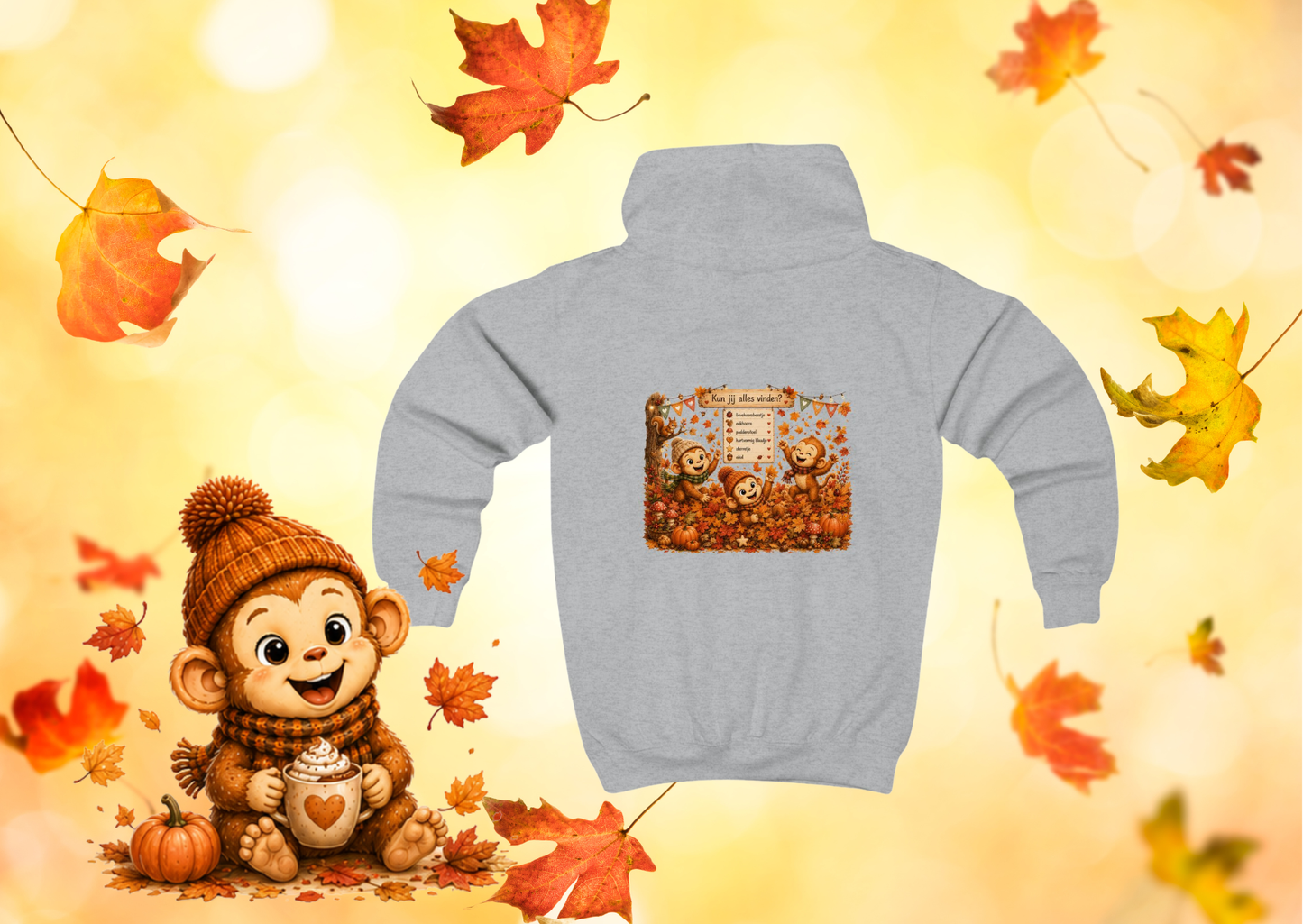 Creatieve Aapjes – Herfstspel Kinder Hoodie | Herfst 2026 | Creatieve Aap