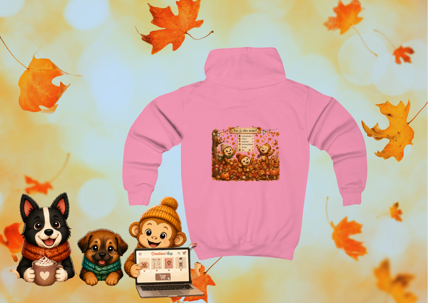 Creatieve Aapjes – Herfstspel Kinder Hoodie | Herfst 2026 | Creatieve Aap