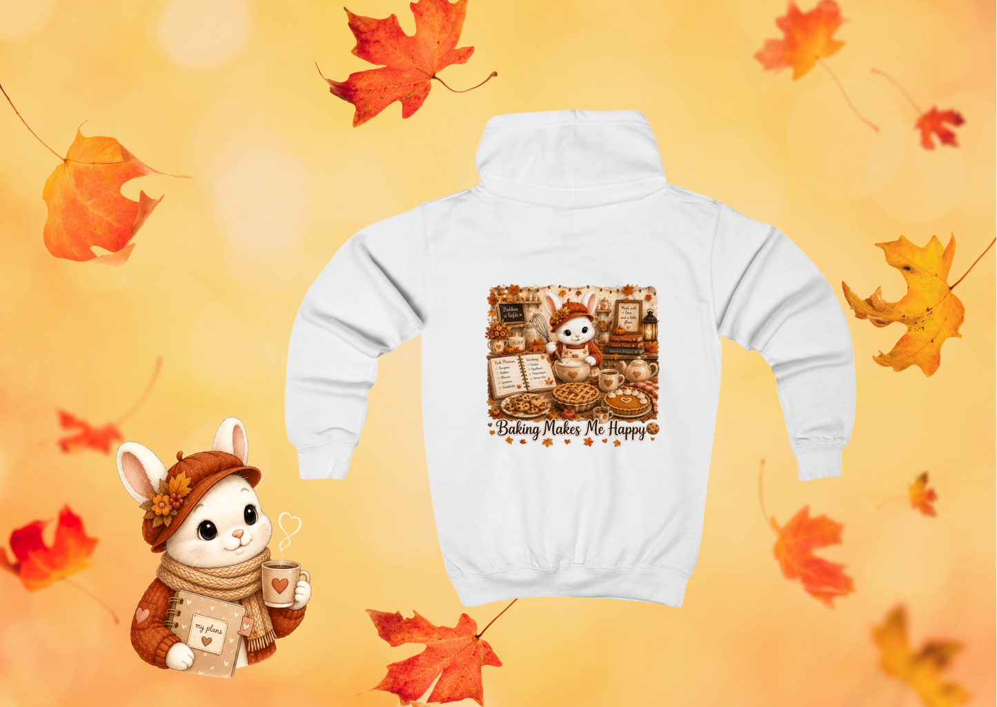 Maggie – Baking Makes Me Happy Kinder Hoodie | Herfst 2026 | Creatieve Aap