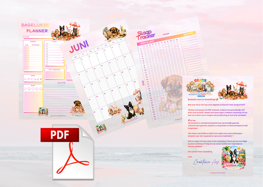 Juni 2026 Planner Set PDF Download – Dagplanner, Maandplanner & Slaaptracker