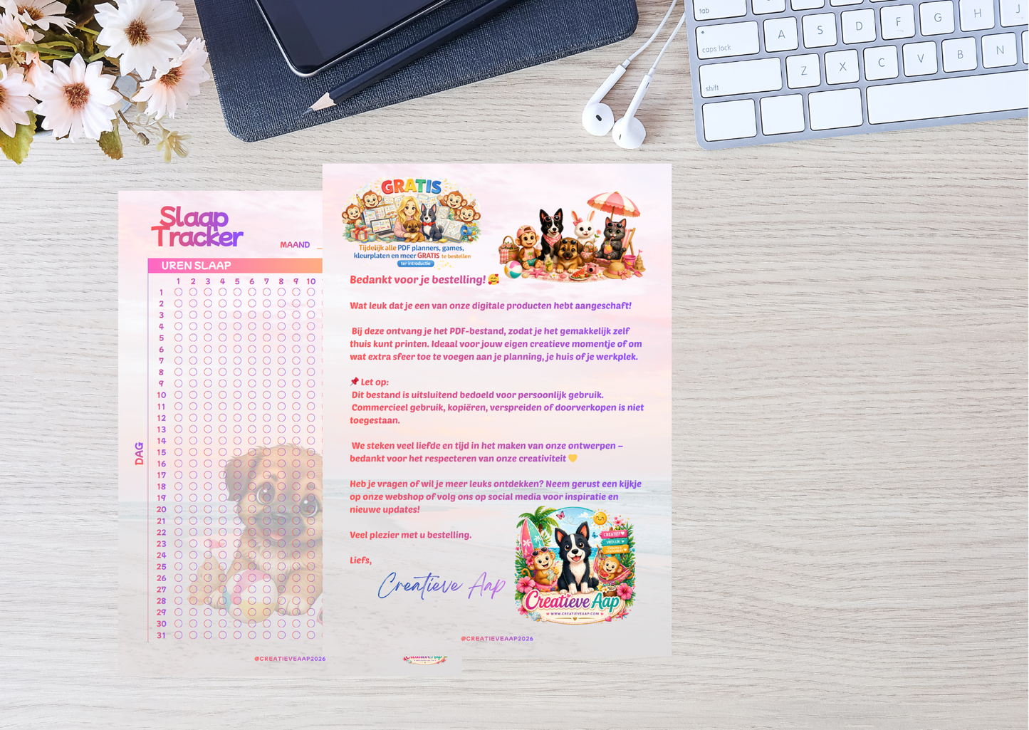 Juni 2026 Planner Set PDF Download – Dagplanner, Maandplanner & Slaaptracker