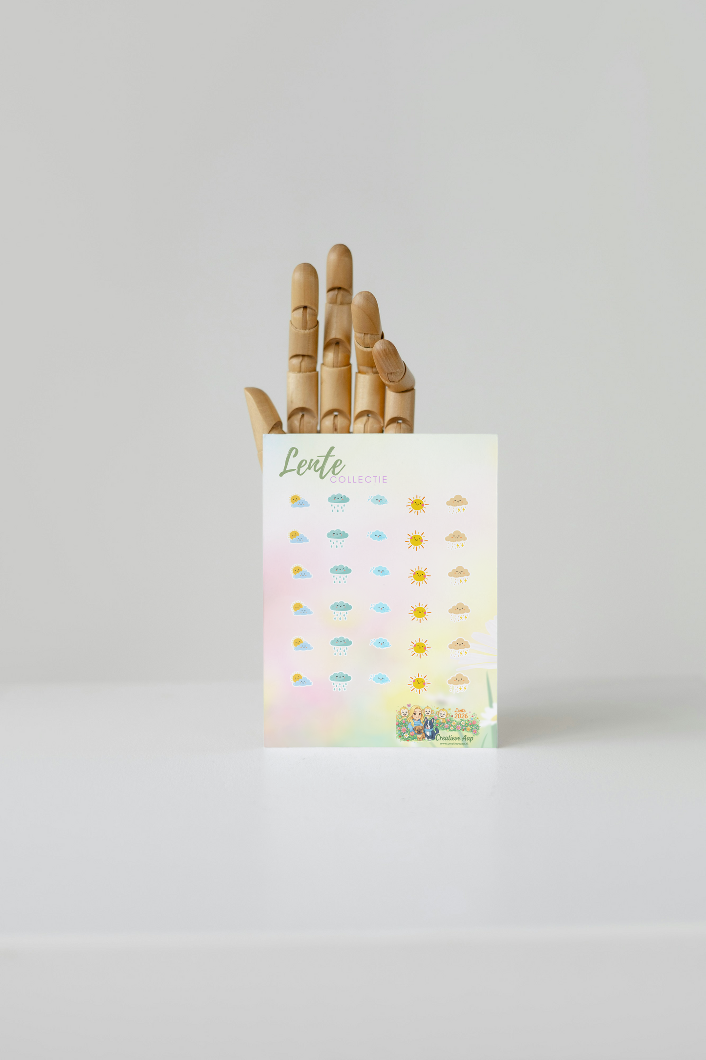 Weer Icoontjes Planner Stickers – Lente Collectie 2026 | Kawaii Weather Icons