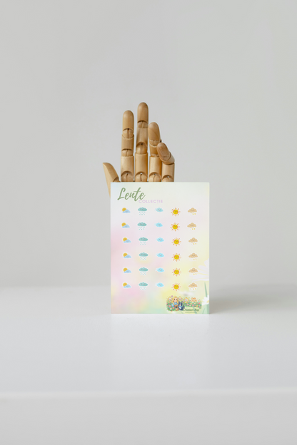 Weer Icoontjes Planner Stickers – Lente Collectie 2026 | Kawaii Weather Icons