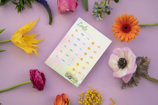 Weer Icoontjes Planner Stickers – Lente Collectie 2026 | Kawaii Weather Icons