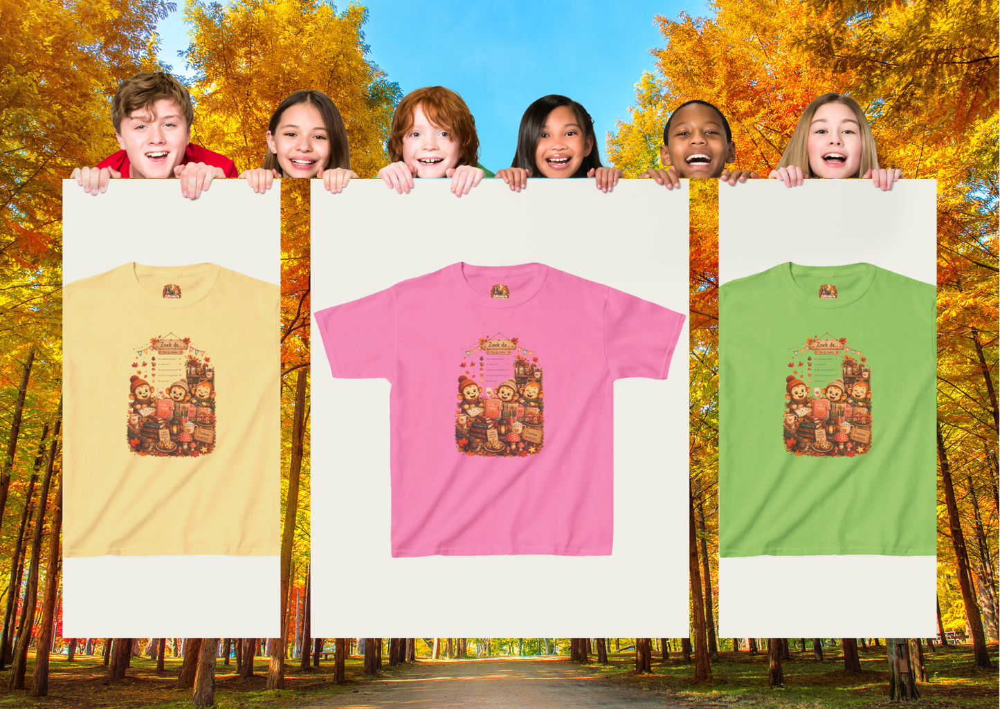 Creatieve Aapjes Herfstspel Kinder T-shirt | Herfst 2026 | Creatieve Aap