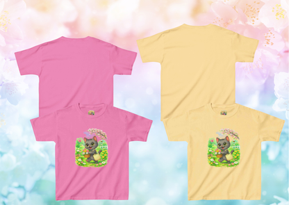 Shelby Lente Kinder T-shirt – Creatieve Aap – Yellow Haze & Azalea