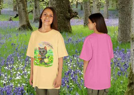 Shelby Lente Kinder T-shirt – Creatieve Aap – Yellow Haze & Azalea