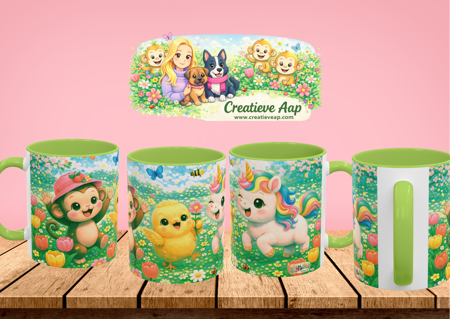 Lente Kriebels Beker – Kawaii Lente Dieren | 330 ml Keramiek