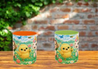 Lente Kriebels Beker – Kawaii Lente Dieren | 330 ml Keramiek