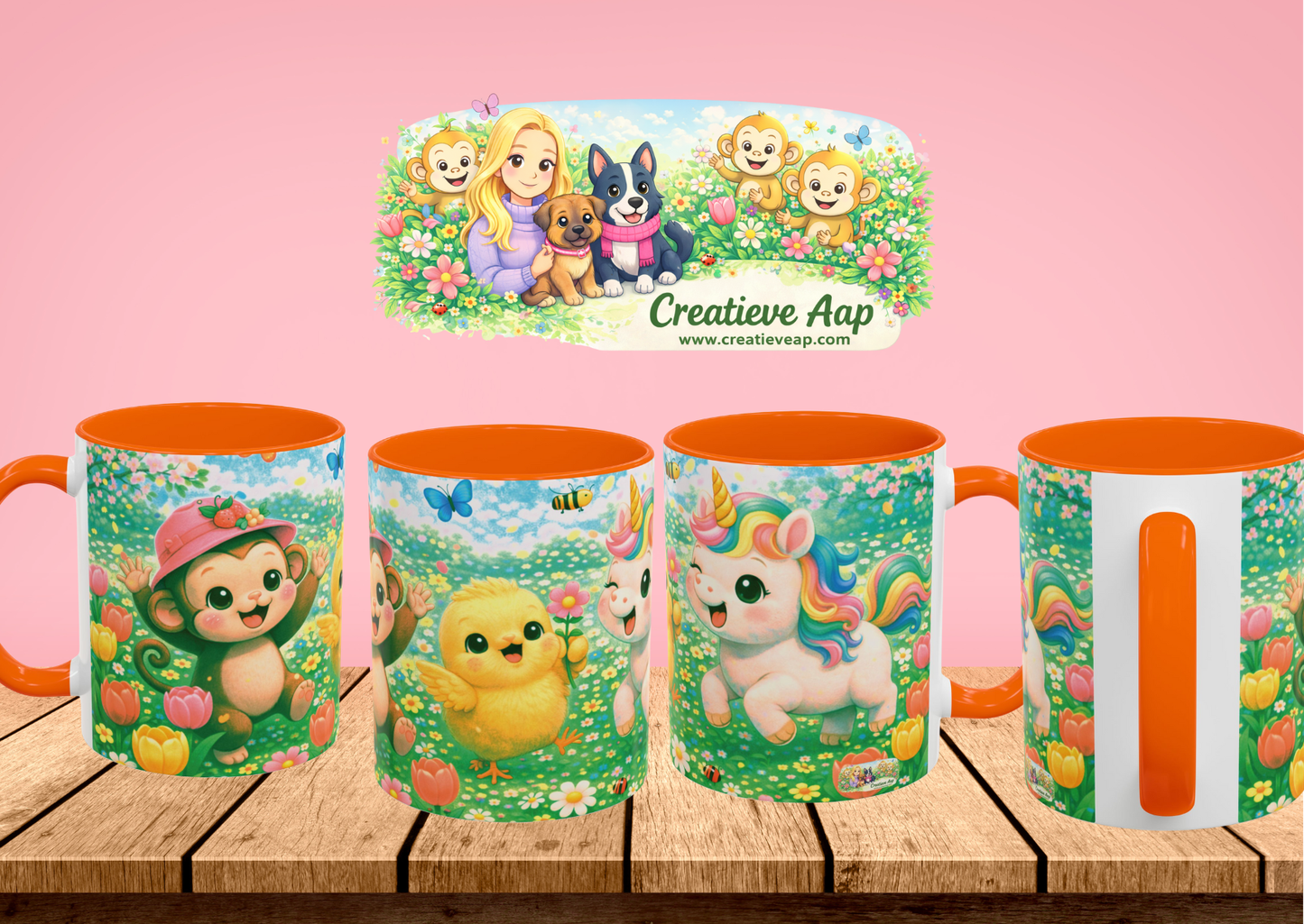 Lente Kriebels Beker – Kawaii Lente Dieren | 330 ml Keramiek