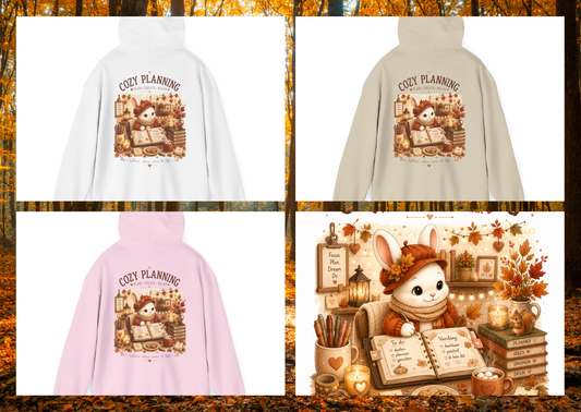 Maggie Cozy Planning Hoodie – Unisex Dubbelzijdig Bedrukt | Herfst Hoodie | Planner Hoodie | Gildan 18500