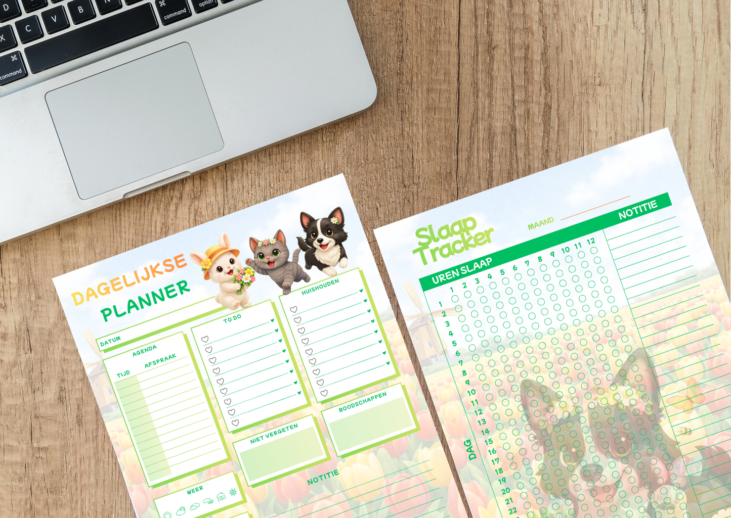 Mei Planner Set 2026 PDF Download – Dagelijkse Planner, Maandkalender & Slaap Tracker | Creatieve Aap