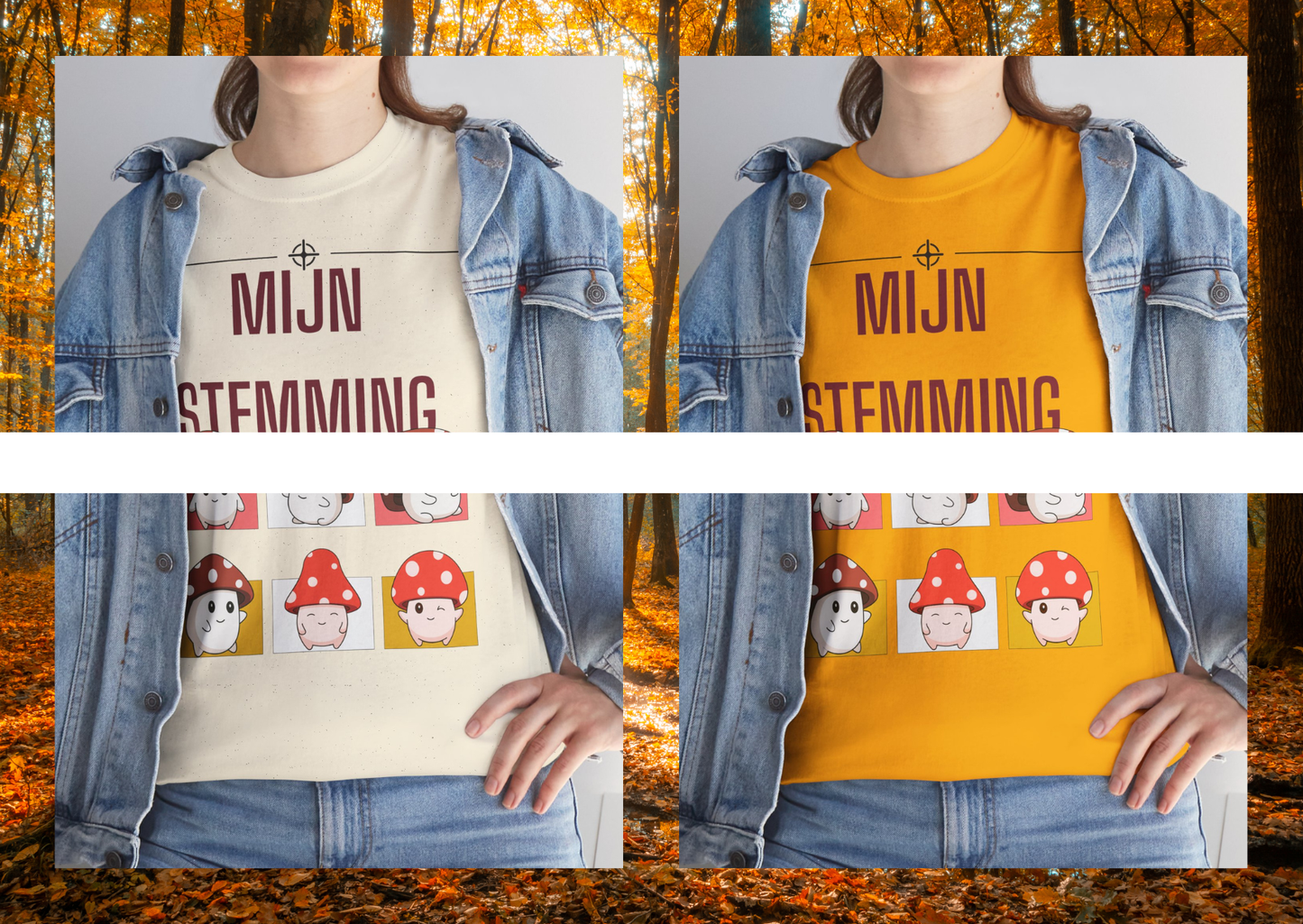 Mijn Stemming Herfst T-Shirt – Unisex Funny Paddenstoel Shirt | Enkelzijdig Bedrukt | Gildan 5000