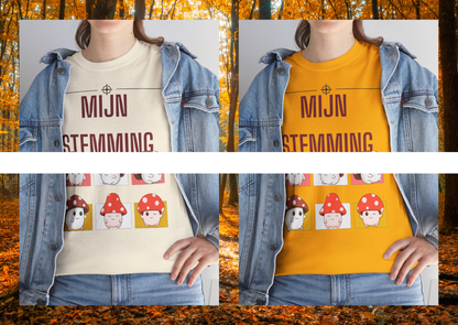 Mijn Stemming Herfst T-Shirt – Unisex Funny Paddenstoel Shirt | Enkelzijdig Bedrukt | Gildan 5000
