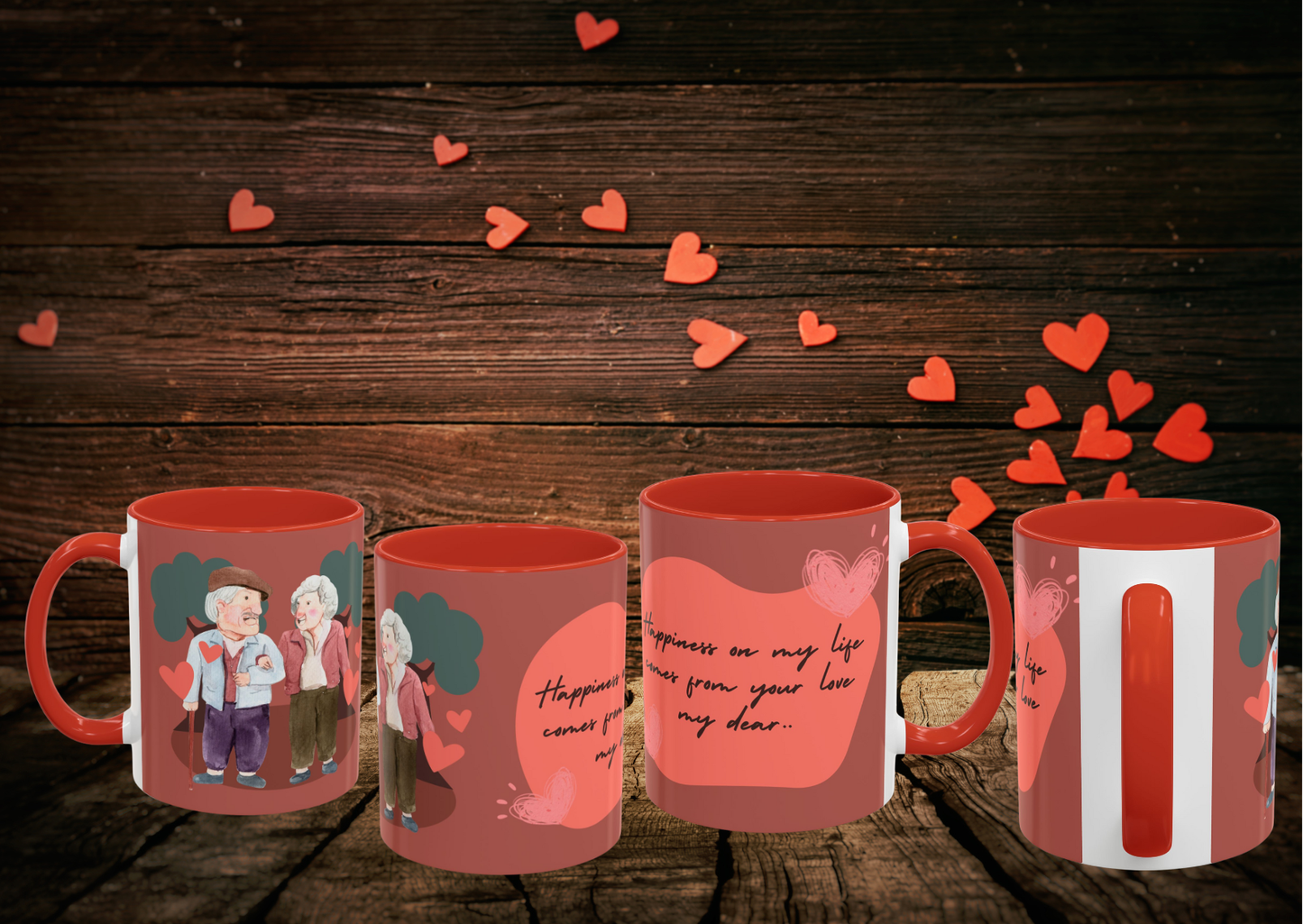 Keramiek Valentijn Mok 2026 – Happiness Comes From Love | Creatieve Aap