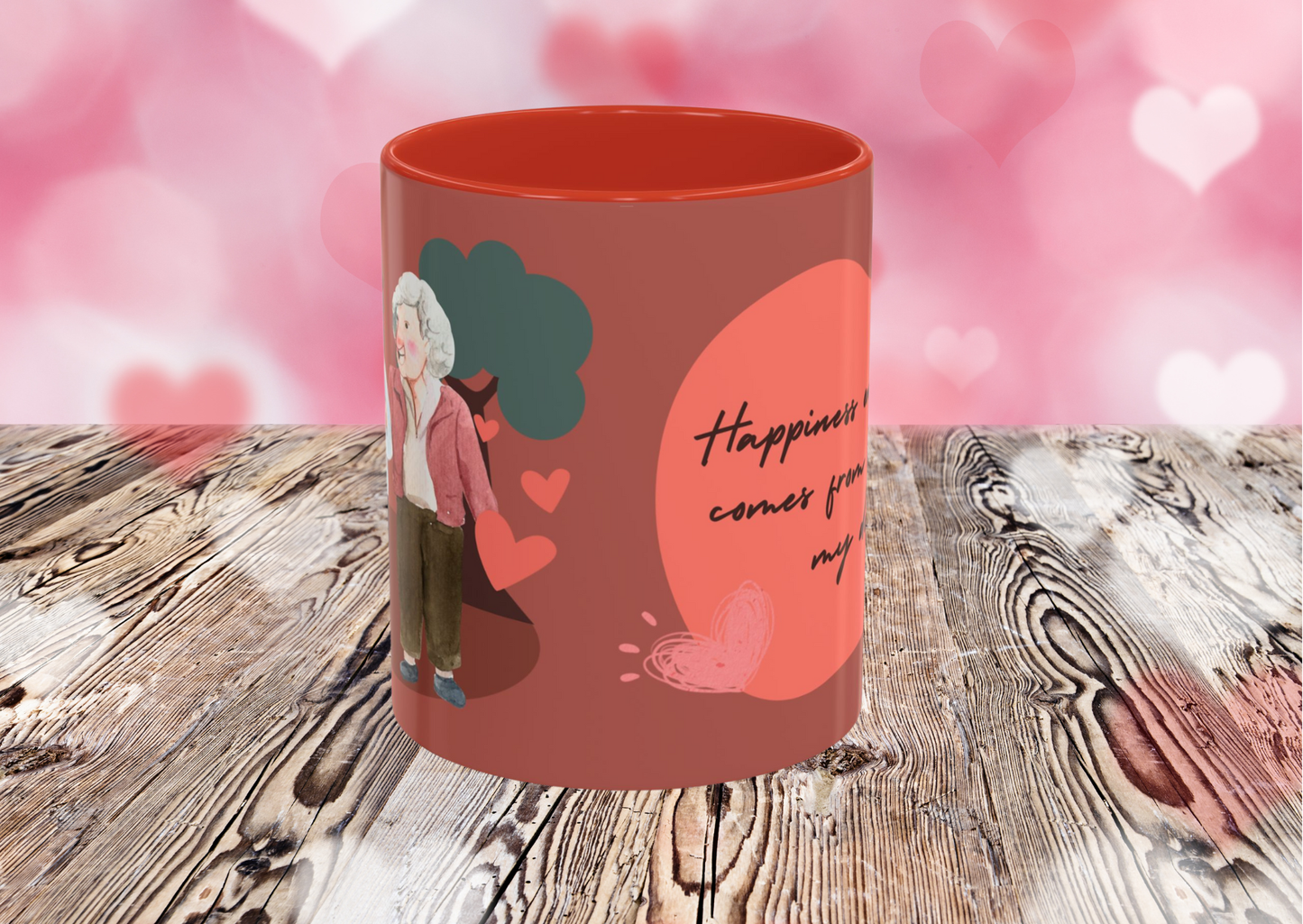 Keramiek Valentijn Mok 2026 – Happiness Comes From Love | Creatieve Aap