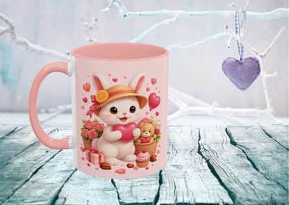 Valentijn Mok Maggie met Hart – Liefdevolle Quote – Roze Binnenkant & Oor