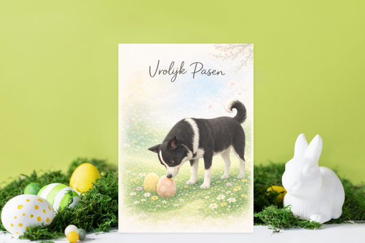 Handgemaakte Nikita Paas Wenskaart – Vrolijk Pasen | Eigen Creatieve Aap Design | A6 | Met of Zonder Witte Envelop