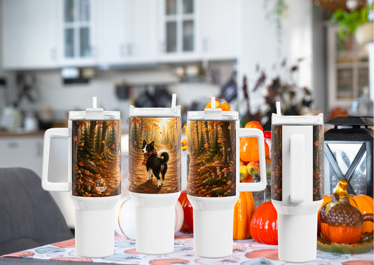 Nikita Warme Wandeling Herfst Tumbler 1,18 Liter – Dubbelwandige RVS Thermobeker met Rietje | Creatieve Aap
