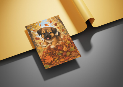 Novi Bladerenpret Herfst Wenskaart A6 | Met of Zonder Envelop | Creatieve Aap Herfstcollectie 2026