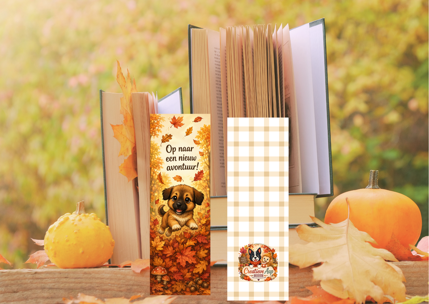 Novi – Op naar een Nieuw Avontuur! Boekenlegger | Handgemaakt | Herfstcollectie 2026