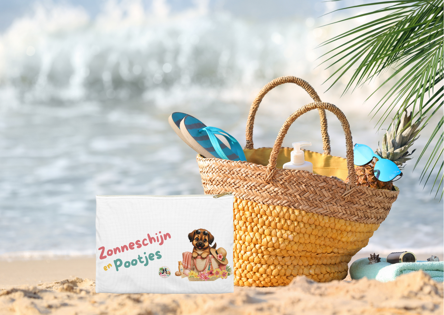 Zonneschijn en Pootjes Novi Opberg Etui – Zomer Make-up Tas & Reis Organizer