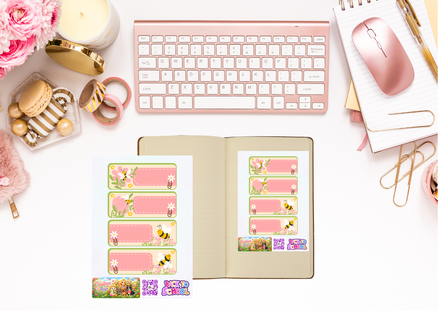 Bezige Bij Label Stickers – Beschrijfbare Planner Etiketten – Vinyl Matte Stickers – A6 & A5