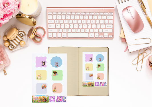 Label Stickers Creatieve Aap Karakters – Beschrijfbare Planner Etiketten – Vinyl Matte Stickers – A6 & A5