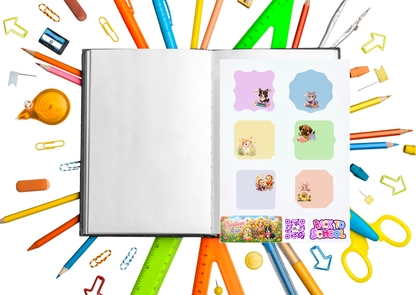 Label Stickers Creatieve Aap Karakters – Beschrijfbare Planner Etiketten – Vinyl Matte Stickers – A6 & A5