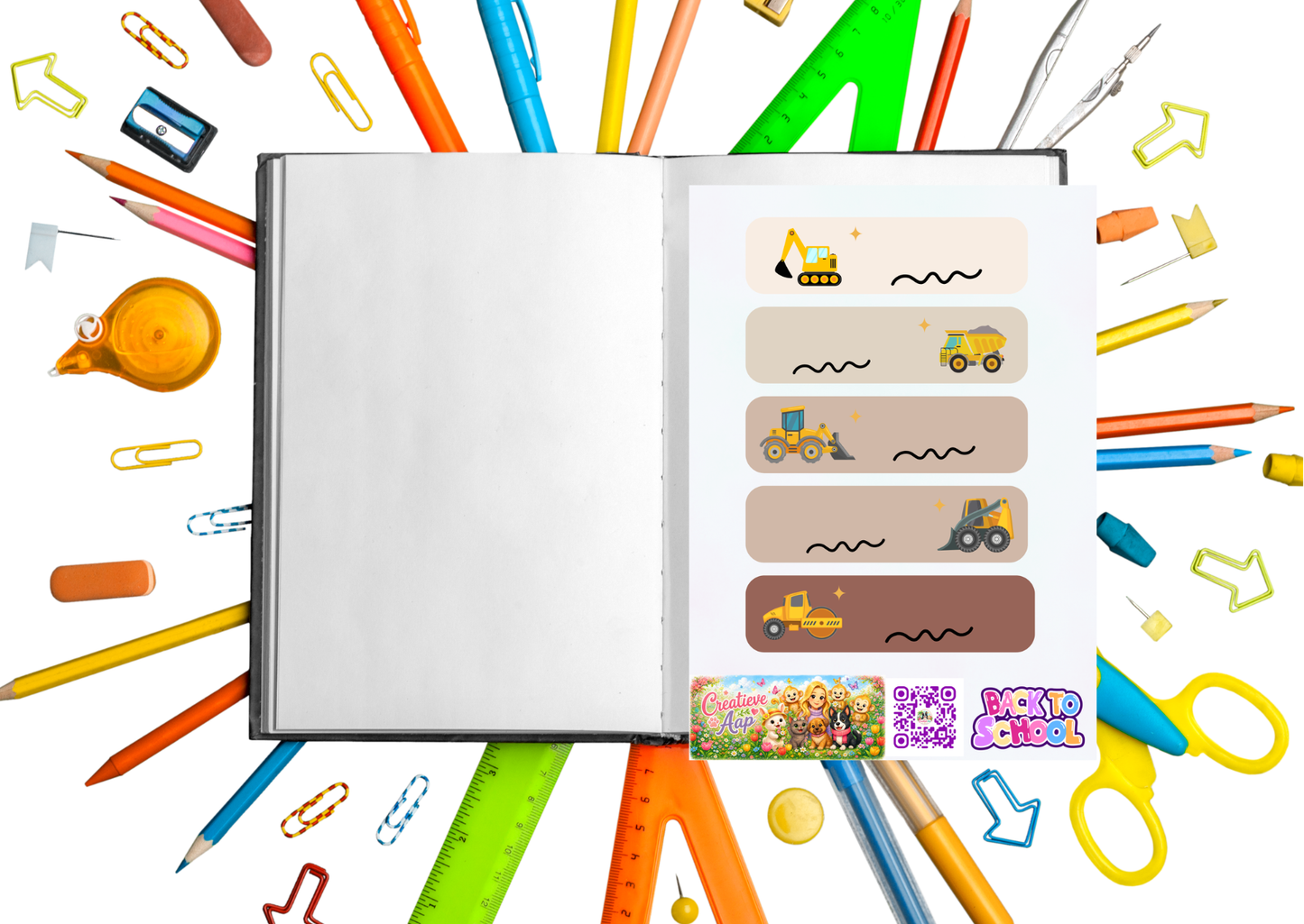 Graafmachines Label Stickers – Beschrijfbare Planner Etiketten – Vinyl Matte Stickers – A6 & A5