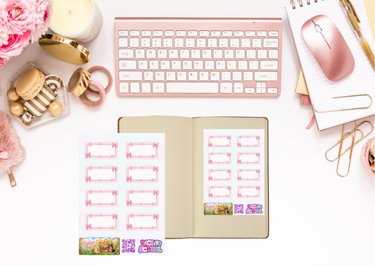 Roze Strikjes Label Stickers – Beschrijfbare Planner Etiketten – Vinyl Matte Stickers – A6 & A5