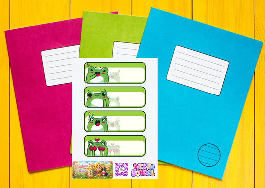 Vrolijke Kikker Label Stickers – Beschrijfbare Planner Etiketten – Vinyl Matte Stickers – A6 & A5