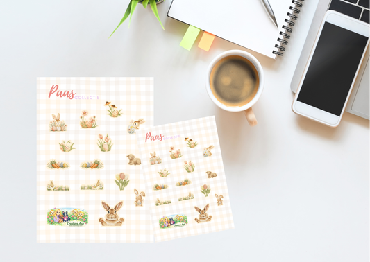 Paas Planner Stickers – Paas Konijn & Lente Decoratie | Matte Vinyl | A5 & A6 Stickersheet