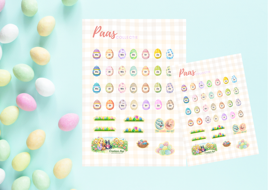 Paas Planner Stickers – Dag van de Week Paaseieren | Matte Vinyl | A5 & A6 Stickersheet