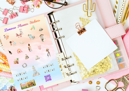 Strandvibes Planner Stickers | Zomer Planner Stickers | Strand Stickers | A6 & A5 Vinyl Sticker Sheet