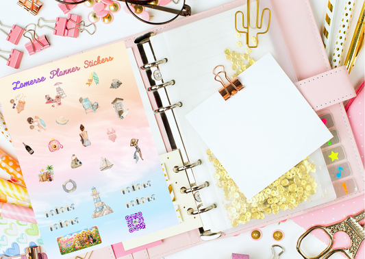 Strandvibes Planner Stickers | Zomer Planner Stickers | Strand Stickers | A6 & A5 Vinyl Sticker Sheet