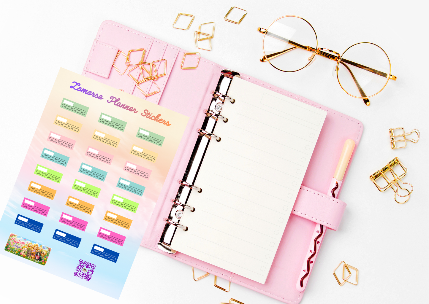 Zomerse Checkbox Planner Stickers | Vinyl Planner Stickers | A6 & A5 | Creatieve Aap