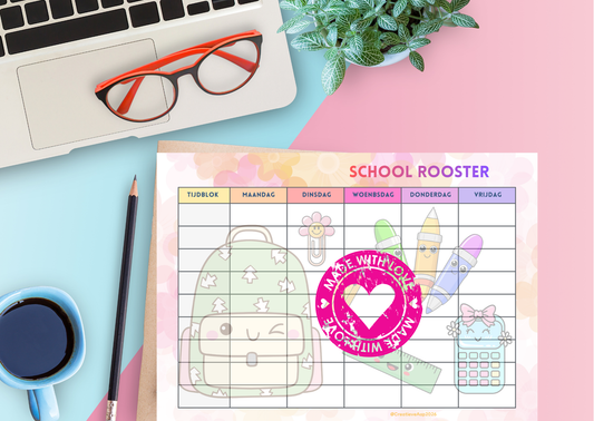 Schoolrooster PDF – Lente Editie | Overzichtelijk & Vrolijk | Lente Collectie 2026