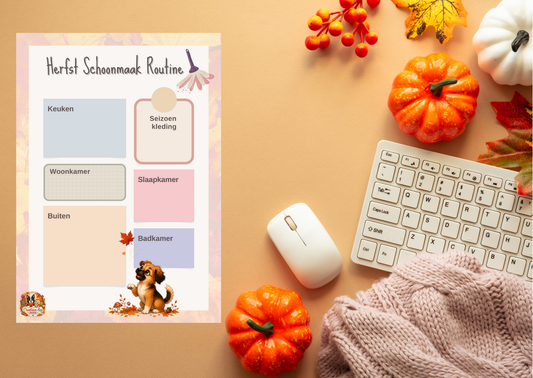 Herfst Schoonmaak Routine PDF | A4 Schoonmaakplanner Printable | Huishoudplanner | Direct Download | Creatieve Aap