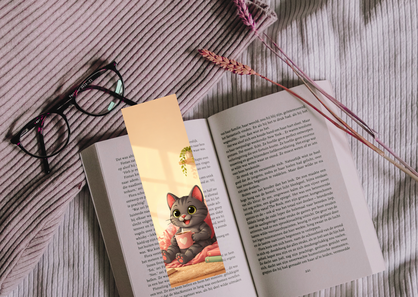 Shelby Cozy Boekenlegger – Handgemaakt – 5,5 x 15 cm
