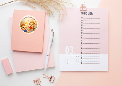 Matte Vinyl Sticker Creatieve Aap – Creativiteit begint met lezen