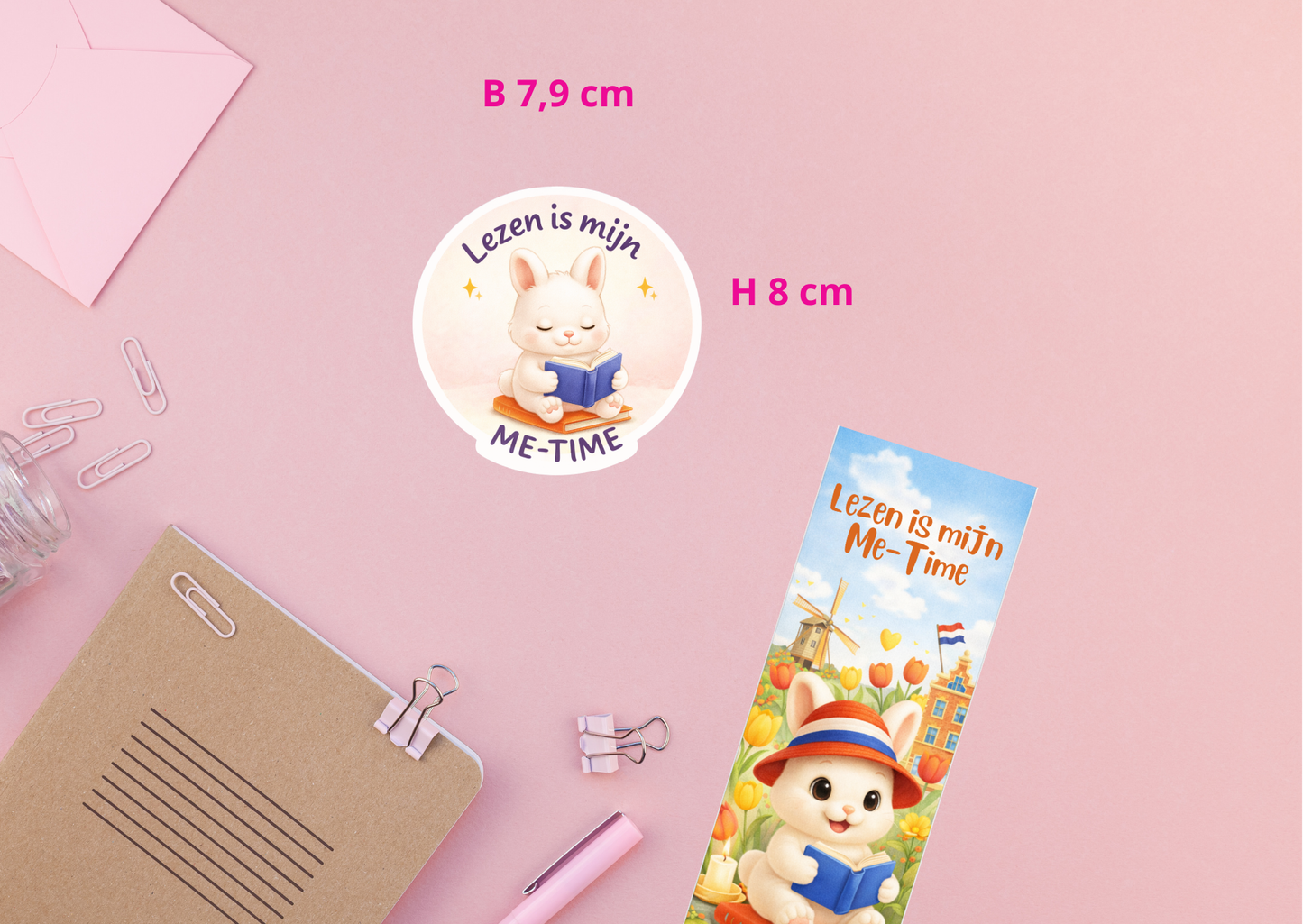 Vinyl Sticker Maggie – Lezen is mijn Me-Time | Creatieve Aap