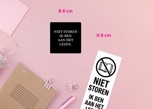 Matte Vinyl Sticker – Niet storen ik ben aan het lezen