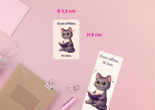 Vinyl Sticker Shelby – Even offline. Ik lees. | Creatieve Aap