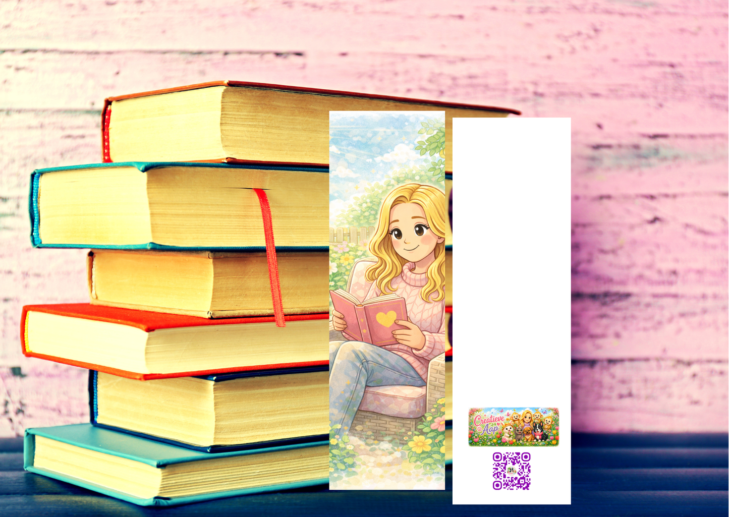 Lezen in de Tuin Boekenlegger – Handgemaakt – 5,5 x 15 cm