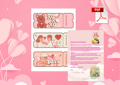 Valentijn Coupons PDF 2026 – Liefdevolle Couponbonnen | Printbare Valentijn Cadeaubonnen
