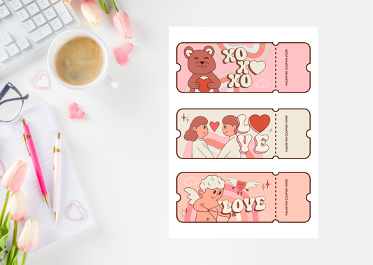 Valentijn Coupons PDF 2026 – Liefdevolle Couponbonnen | Printbare Valentijn Cadeaubonnen