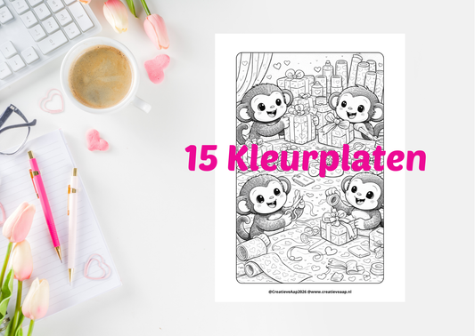 🥰 Kleurboek “Valentijnsdag” – 15 Kleurplaten (PDF)